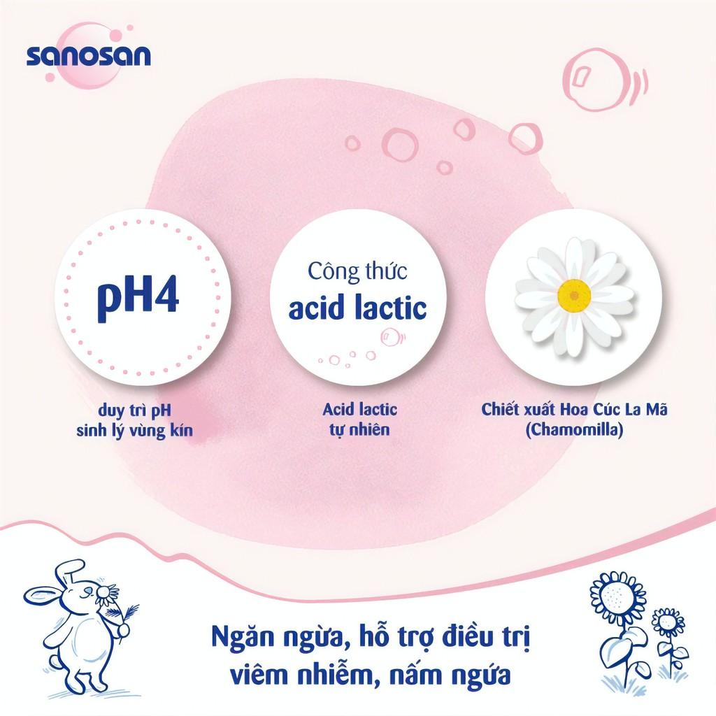 Dung dịch vệ sinh phụ nữ Hoa cúc Chamomilla Sanosan 200ml