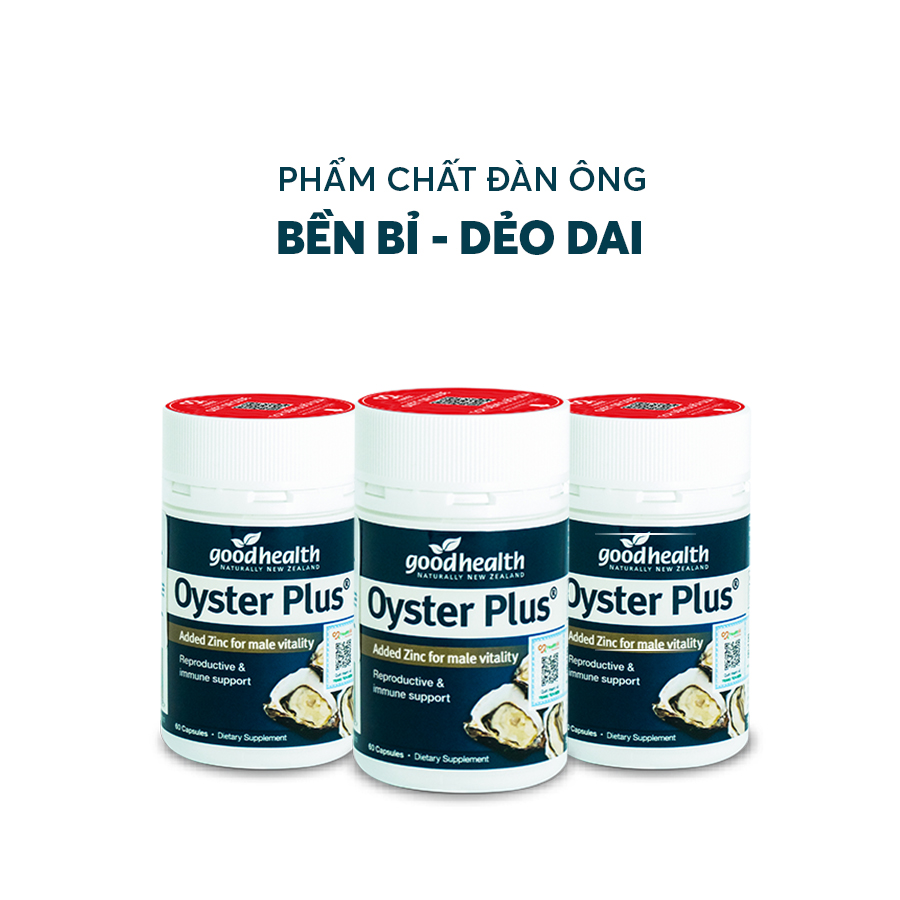 Combo 3 Hộp Tinh Chất Hàu Goodhealth Oyster Plus 60 Viên - Tăng Cường Sinh Lý - Cải Thiện Chất Lượng Tinh Trùng - Hàng Chính Hãng New Zealand