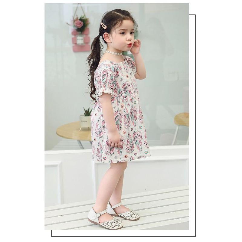 Váy cotton thô xinh xắn cho bé gái, đầm chữ A bé gái mùa hè thoáng mát nhiều họa tiết dễ thương
