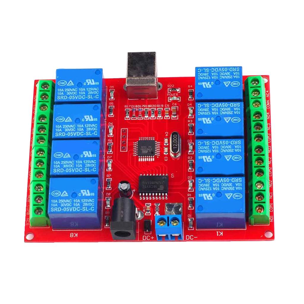 DC 12V 8-Channel USB Relay Board Module Computer Control for Home Automation