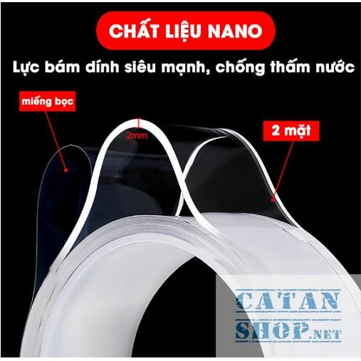 ️️1 cuộn băng keo 2 mặt trong suốt chất liệu silicon Nano siêu dính dài 3 mét Keo dán nano 2 mặt GD337-KeoNano