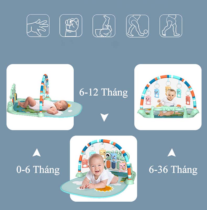 Thảm Nhạc Cho Bé Sơ Sinh Nằm Chơi Piano Gym Little Baby Đồ Chơi Cho Bé Sơ Sinh Vận Động 4 Giác Quan Thông Minh Hình Thú Đáng Yêu Thảm Chơi Cho Bé Kết Hợp Vận Động Có Cảm Biến Âm Nhạc