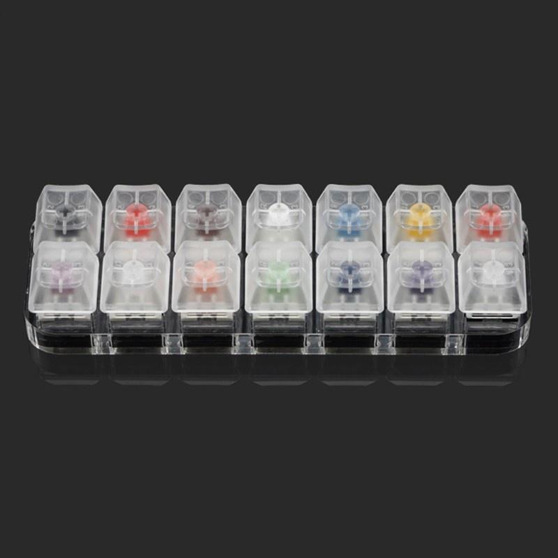 HSV 14 Key Caps Testing Tool Kailh Box Switches Keyboard Tester Kit Clear Keycaps Sampler PCB Mechanical Keyboard