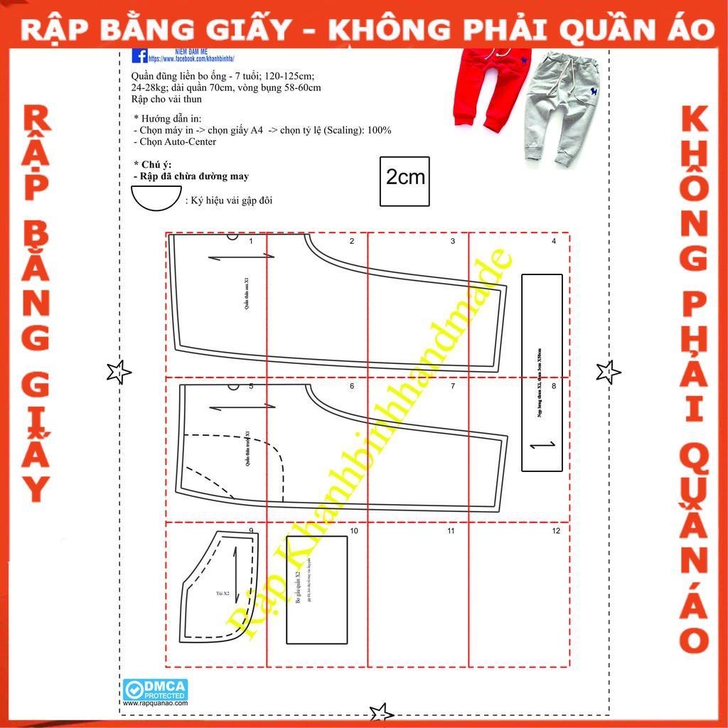 Rập giấy quần đũng liền mã B43 (BẢN VẼ)