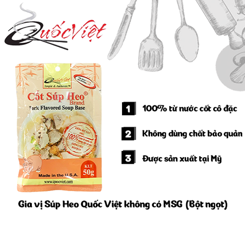 Gia vị cốt súp heo (Pork Flavored Soup Base) Cốt Quốc Việt 50g - Nhập khẩu USA