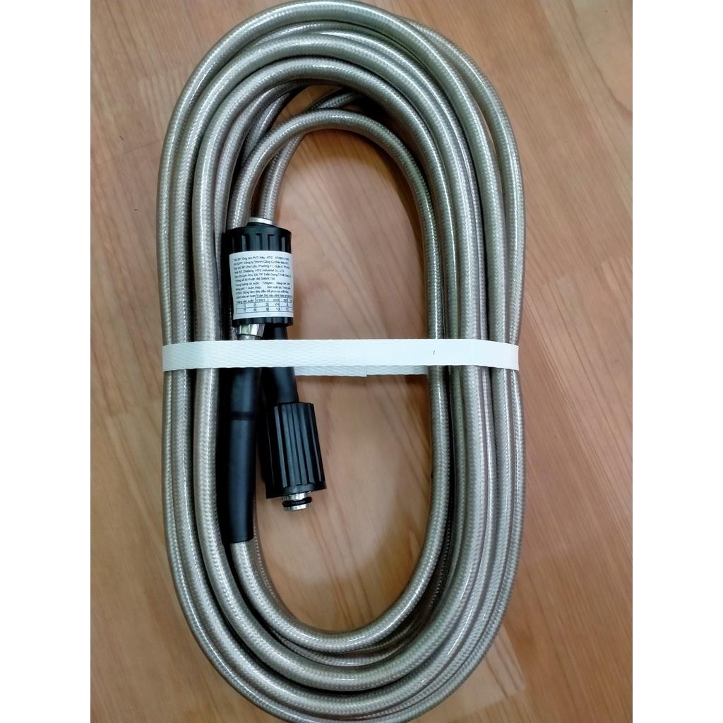 Dây xịt rửa xe HIỆU HTC LOẠI 10M,HTC6511-10W2 từ nhựa PVC áp lực cao 420 bar,ĐK 6.5*11mmm