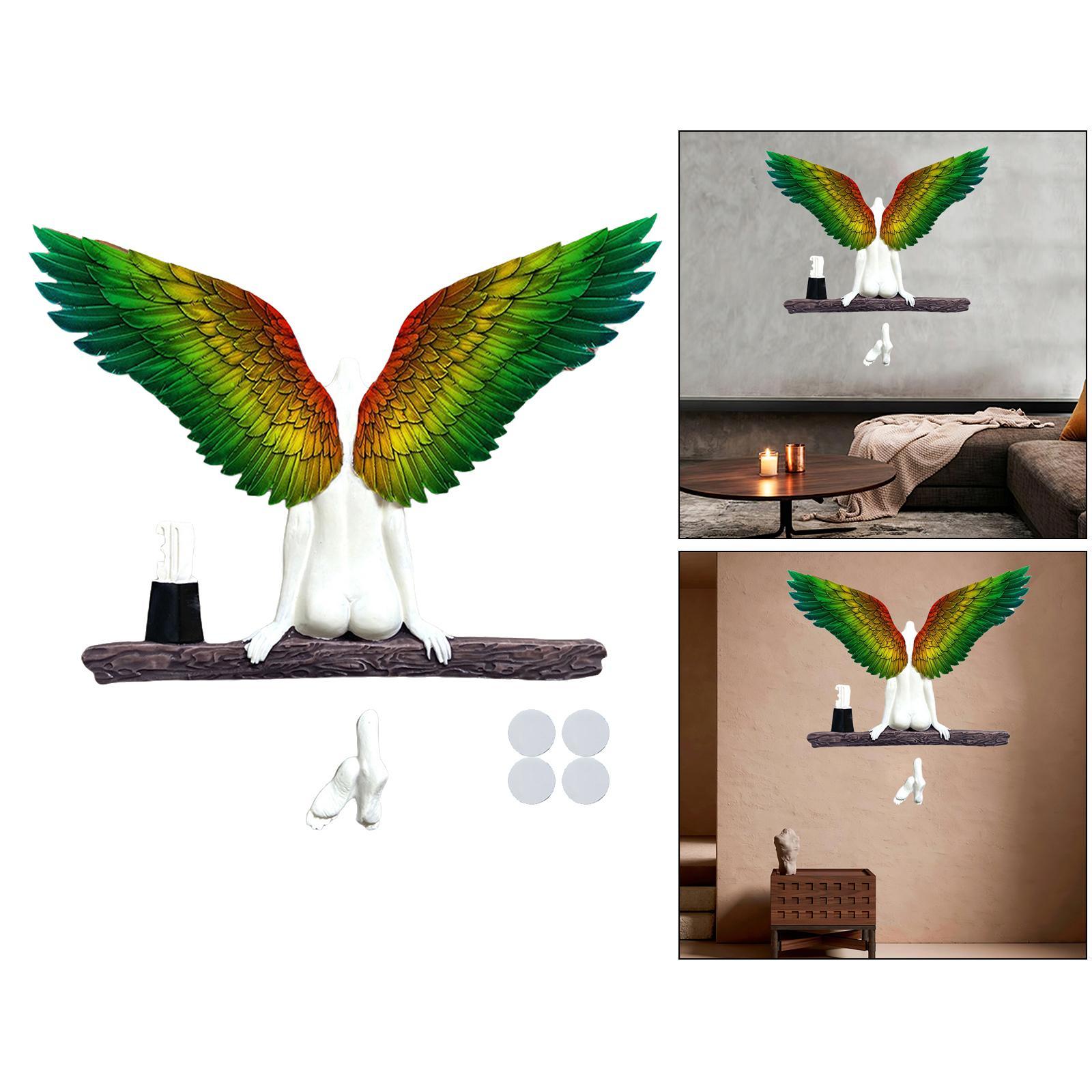 Resin Angel Wings Statues Art Wall Decor Figurines Decor