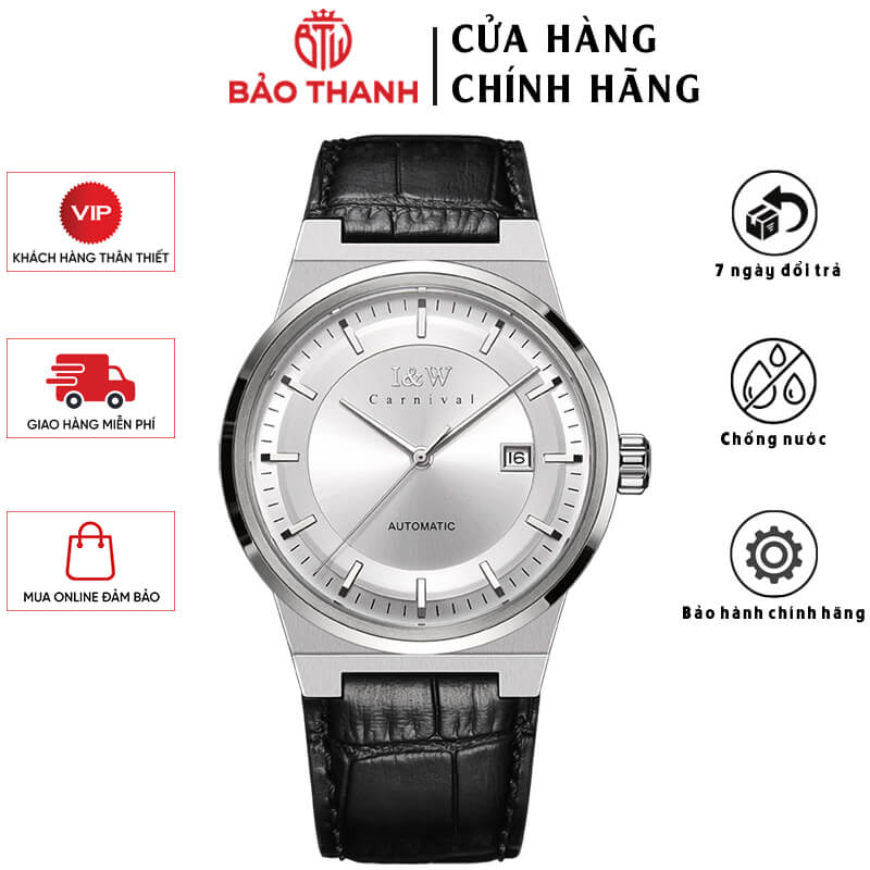 Đồng Hồ Nam I&W Carnival 612G1 Chính Hãng Full Box Chống Nước Kính Chống Xước Dây Da Cao Cấp BH 24T