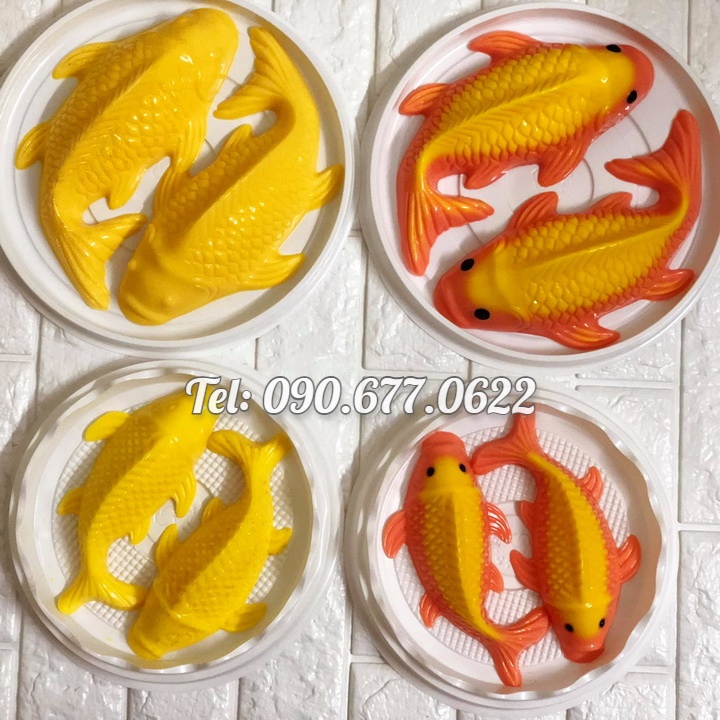 Khuôn làm bánh, rau câu, khuôn ép xôi, giò chả, bánh tổ hình 2 con cá chép Koi Nhật Bản – Loại 29 cm - Mã số 1734