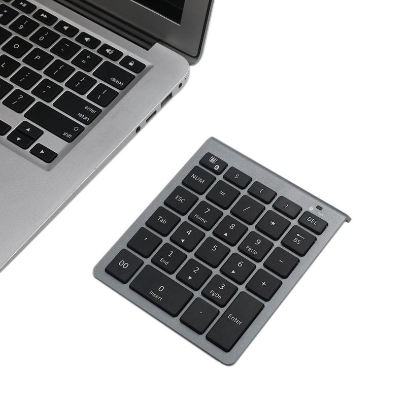 Bluetooth Không Dây Bàn Phím Số 28 Phím Numpad Bàn Phím Số Khóa Số Cho Kế Toán Rút Tiền Windows Máy Tính Bảng Android Laptop