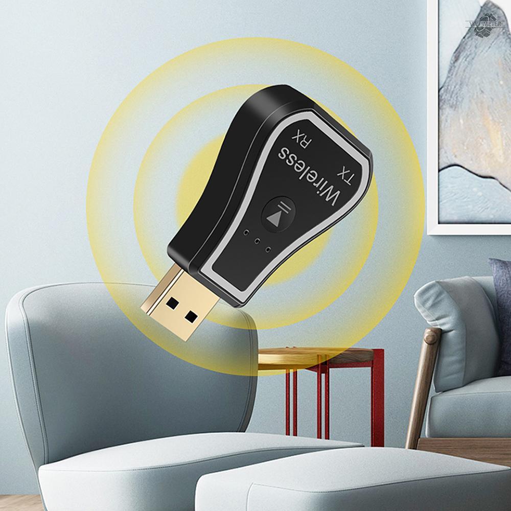BT 5.0 Transmitter Receiver Portable Wireless Transceiver 2-in-1 Audio Adapter RGB Lighting Effect Low Latency