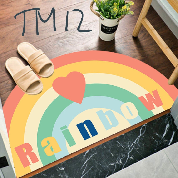 Thảm lau chân bán nguyệt thú cưng trang trí cute có đế chống trượt trải sàn đẹp rẻ