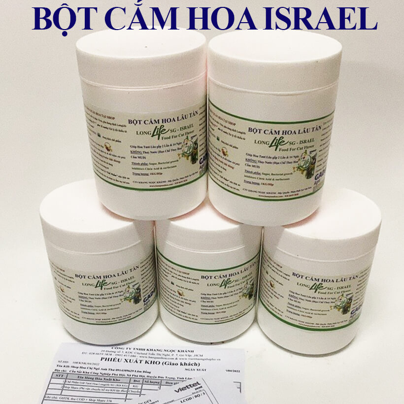 Thuốc Chăm Sóc Hoa tươi Cắm Xốp Lâu Tàn tại shop hoa Longlife SG của Israel giúp hoa tươi gấp 2 lần và hạn chế thay hoa định kỳ, hoa cắm lẵng tươi lâu