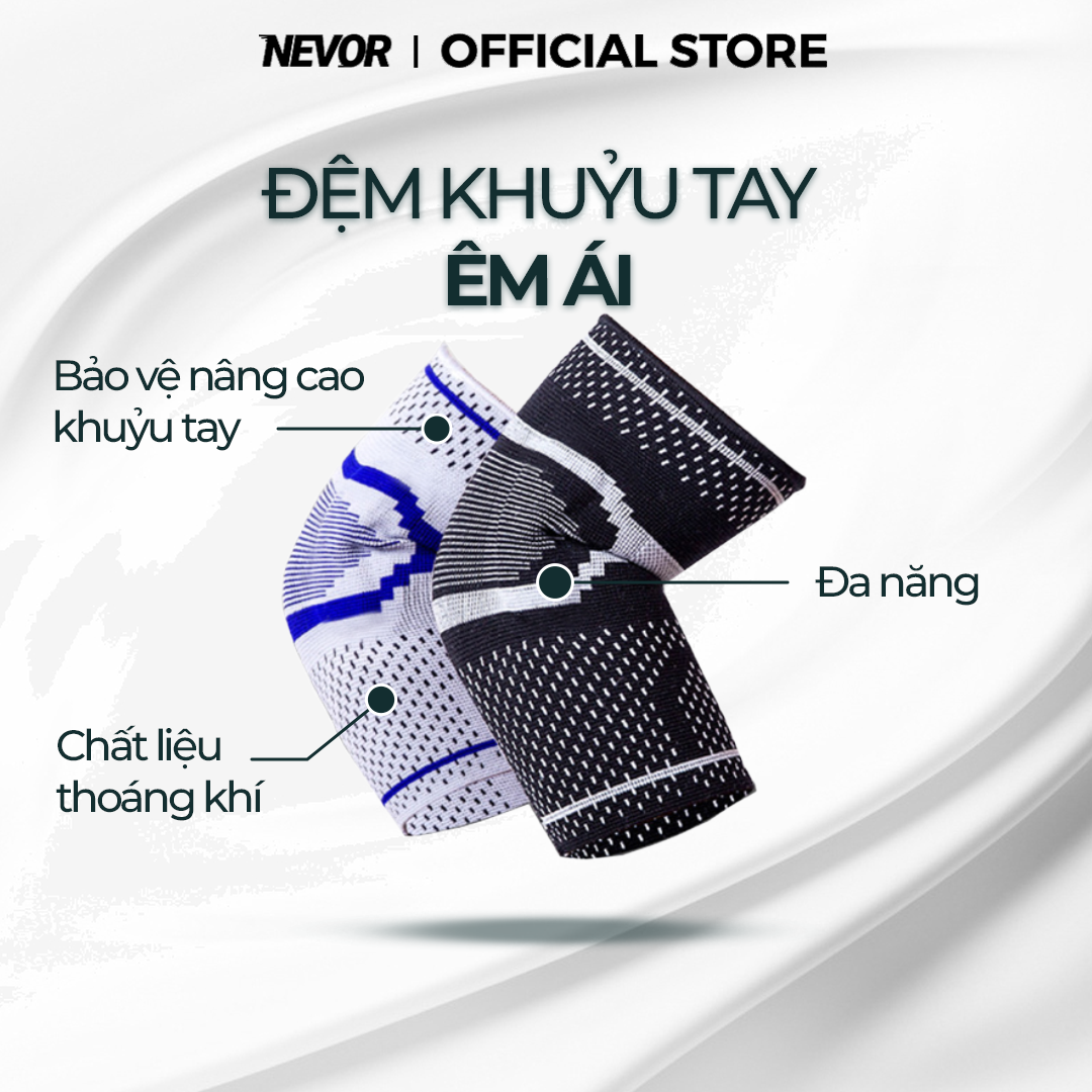 Bó khuỷu tay, cùi trỏ Nevor BKT01 bảo vệ, giảm thiểu chấn thương, hỗ trợ hồi phục sử dụng trong các môn thể thao gym...