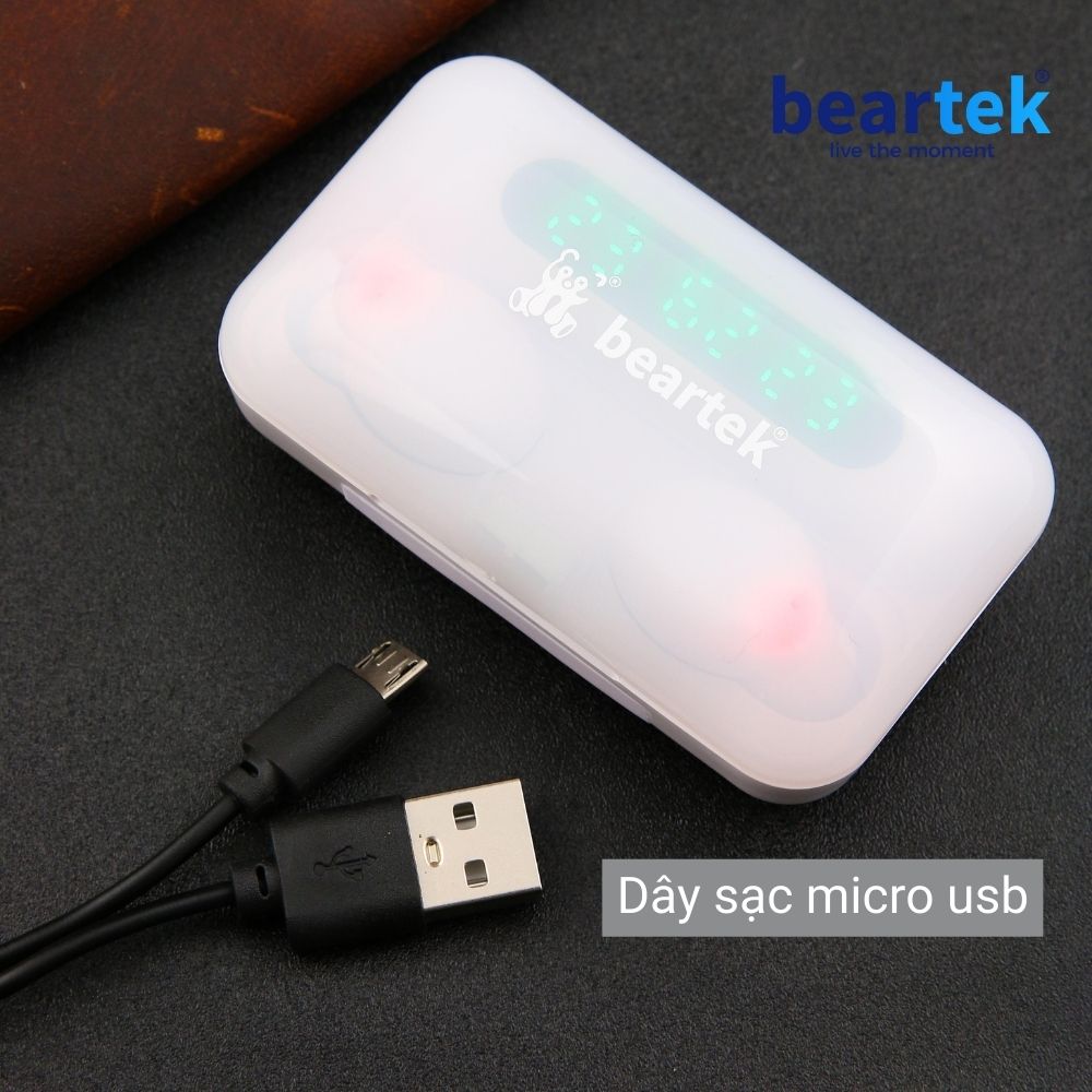 Tai nghe không dây bluetooth BEARTEK B22 True Wireless cao cấp – Màn hình LED hiển thị % pin – Thiết kế trẻ trung hiện đại - Âm thanh sống động -  Hàng chính hãng