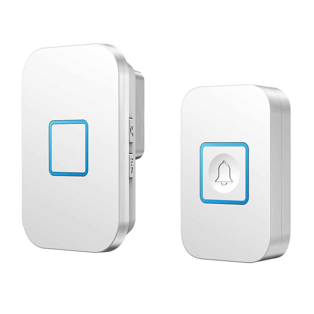 Wireless Chime Doorbell 60 Melodies 1 Transmitter for 2 EU Plug-in Receivers