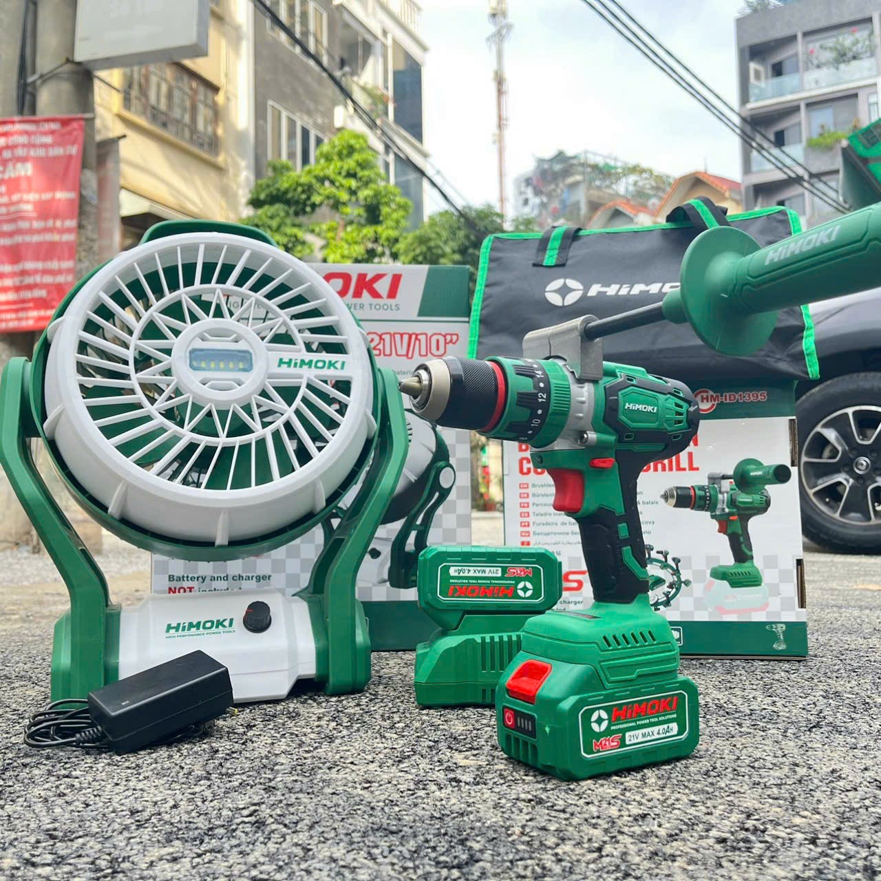 Máy Khoan Từ Chạy Pin 3 Chức Năng Himoki đầu 13mm HM-ID1395 có búa , sử dụng động cơ không chổi than -Siêu khỏe - HÀNG CHÍNH HÃG