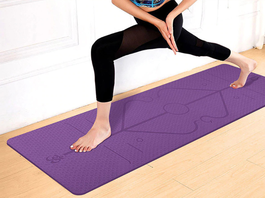 Thảm tập yoga định tuyến 6mm 1 lớp TPE Cao Cấp Cam Kết Hàng Loại 1 (Tặng túi lưới đựng+dây buộc)Nhiều Màu Khách Tự chọn