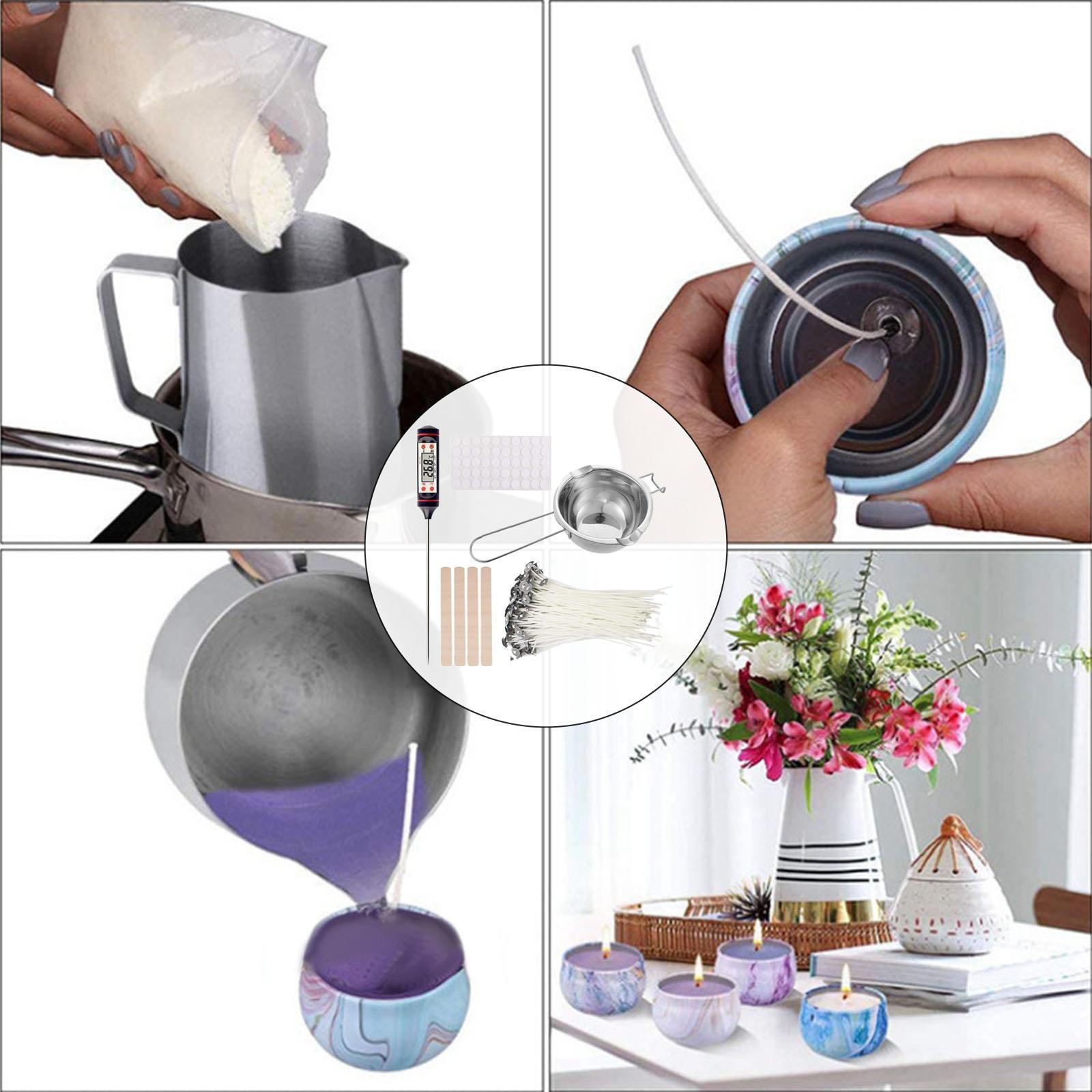 Candle Making Kit Tools Pouring Pot Wick Centering Device Candle Wick Stickers Set