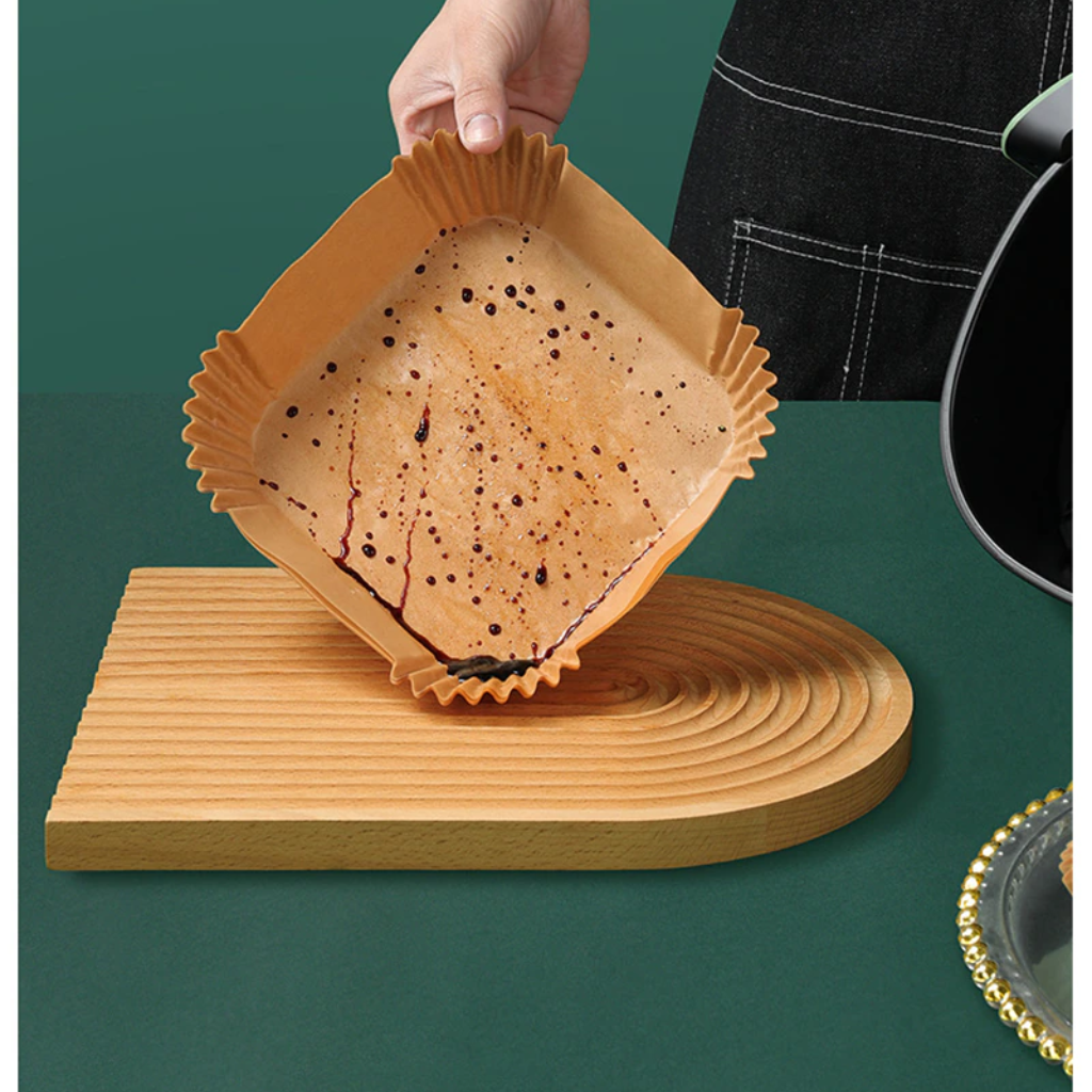 Bộ 50 khay giấy lót chống dính nồi chiên không dầu hình vuông Lafonte 004350-BRO - Hàng chính hãng