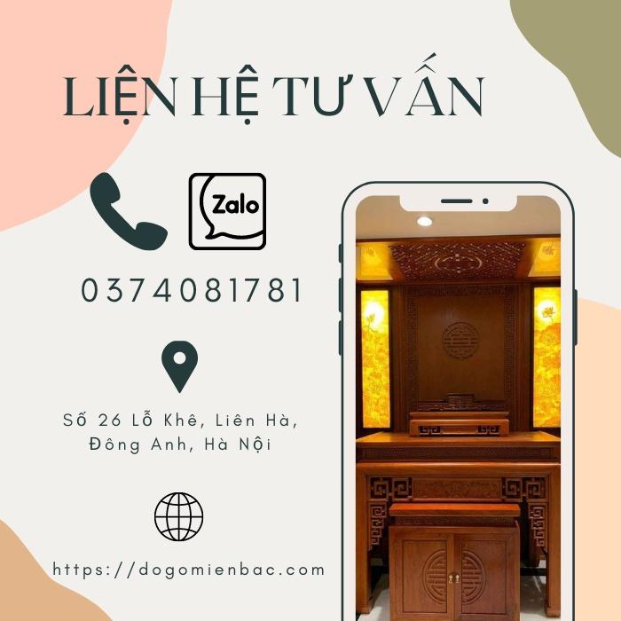 Bàn thờ chung cư gỗ sồi kèm tủ cơm nhỏ 107*61*127