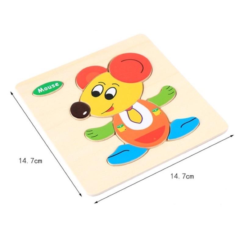Tranh ghép gỗ 3D có kèm tên tiếng anh cho bé
