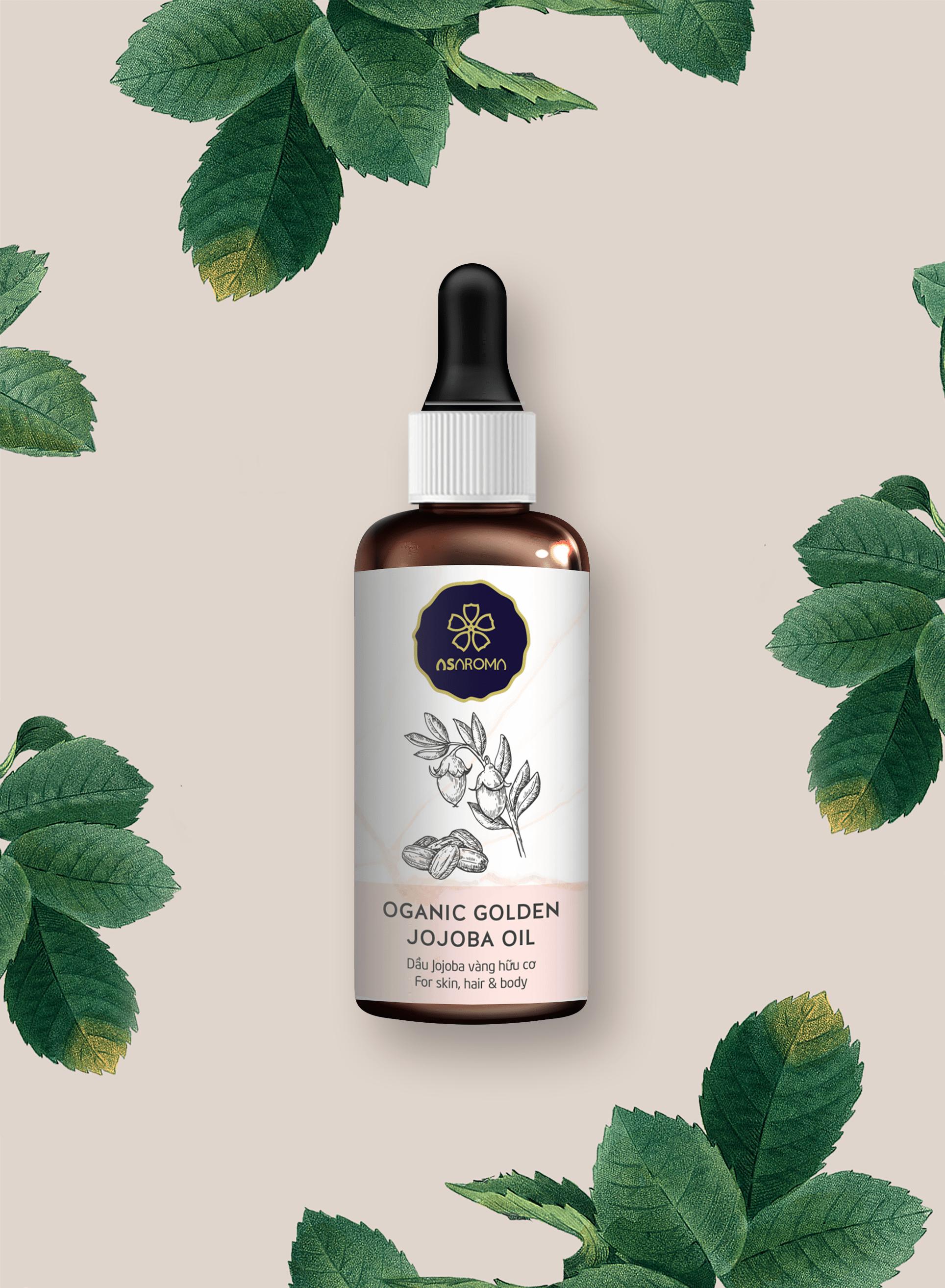 Tinh Chất Dưỡng Da Jojoba Organic Cấp Ẩm Chống Lão Hóa Làm Căng Bóng Da, Ủ Dưỡng Tóc, Dưỡng Môi Asaroma 30ml