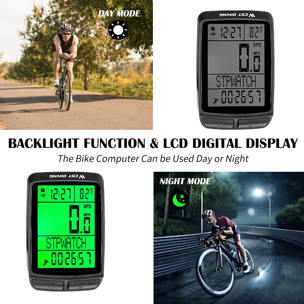 Đồng Hồ Bấm Giờ WEST BIKING Không Dây, 5 Ngôn Ngữ, Giao Diện Đa Chức Năng Dành Cho Chạy Xe Đạp, Leo Núi