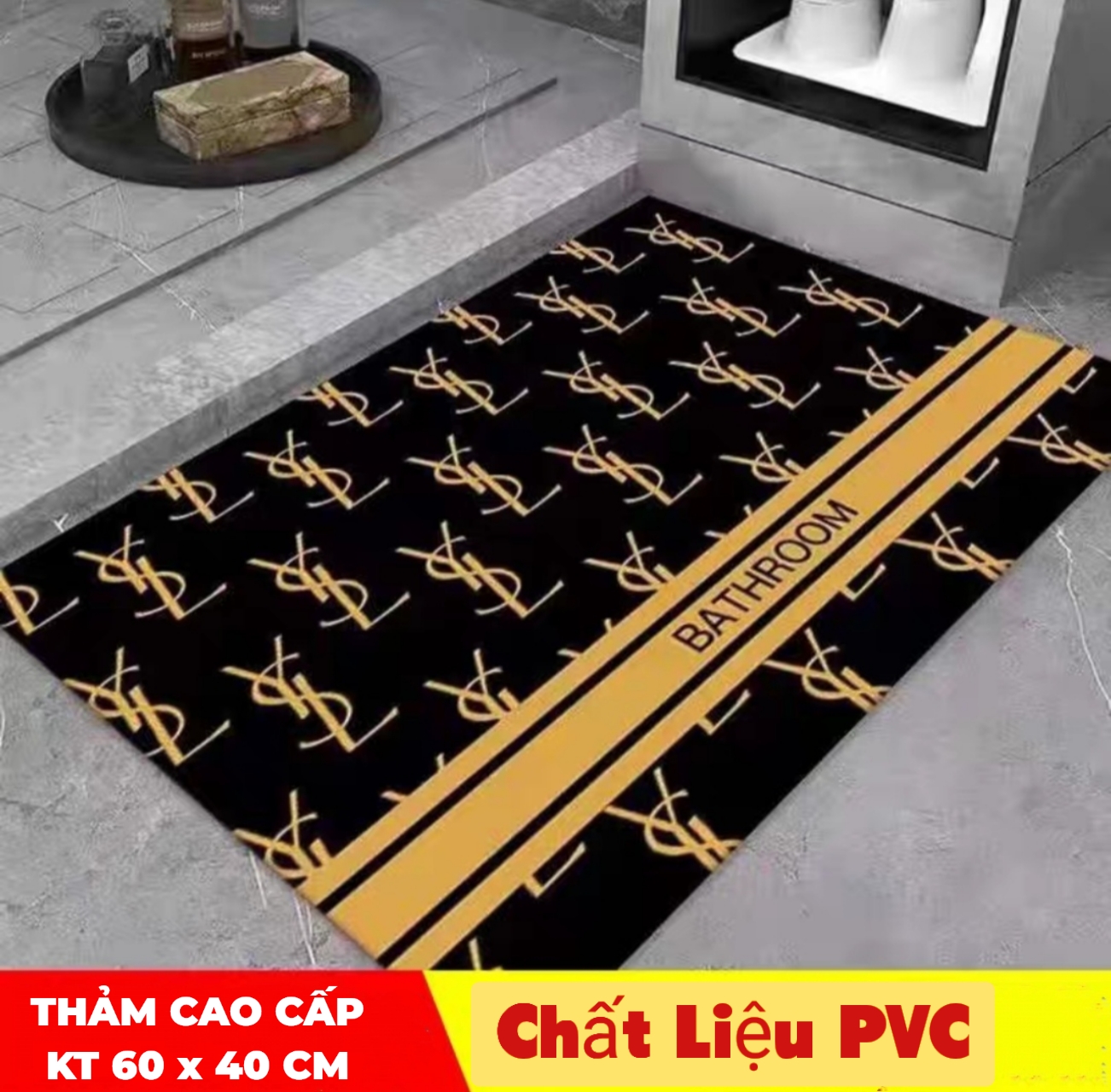 THẢM CHẢI CỬA PHÒNG PVC ( KT 60 X 40 ) KIỂU DÁNG HÀN QUỐC SANG TRỌNG CAO CẤP