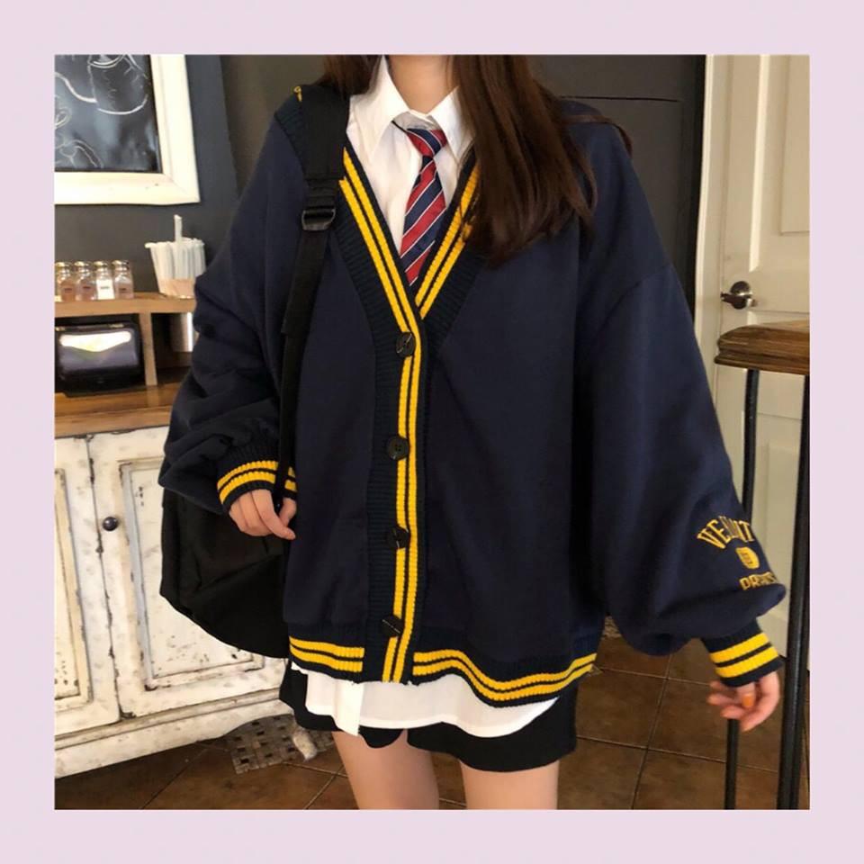 Áo CARDIGAN ĐEN THÊU TAY