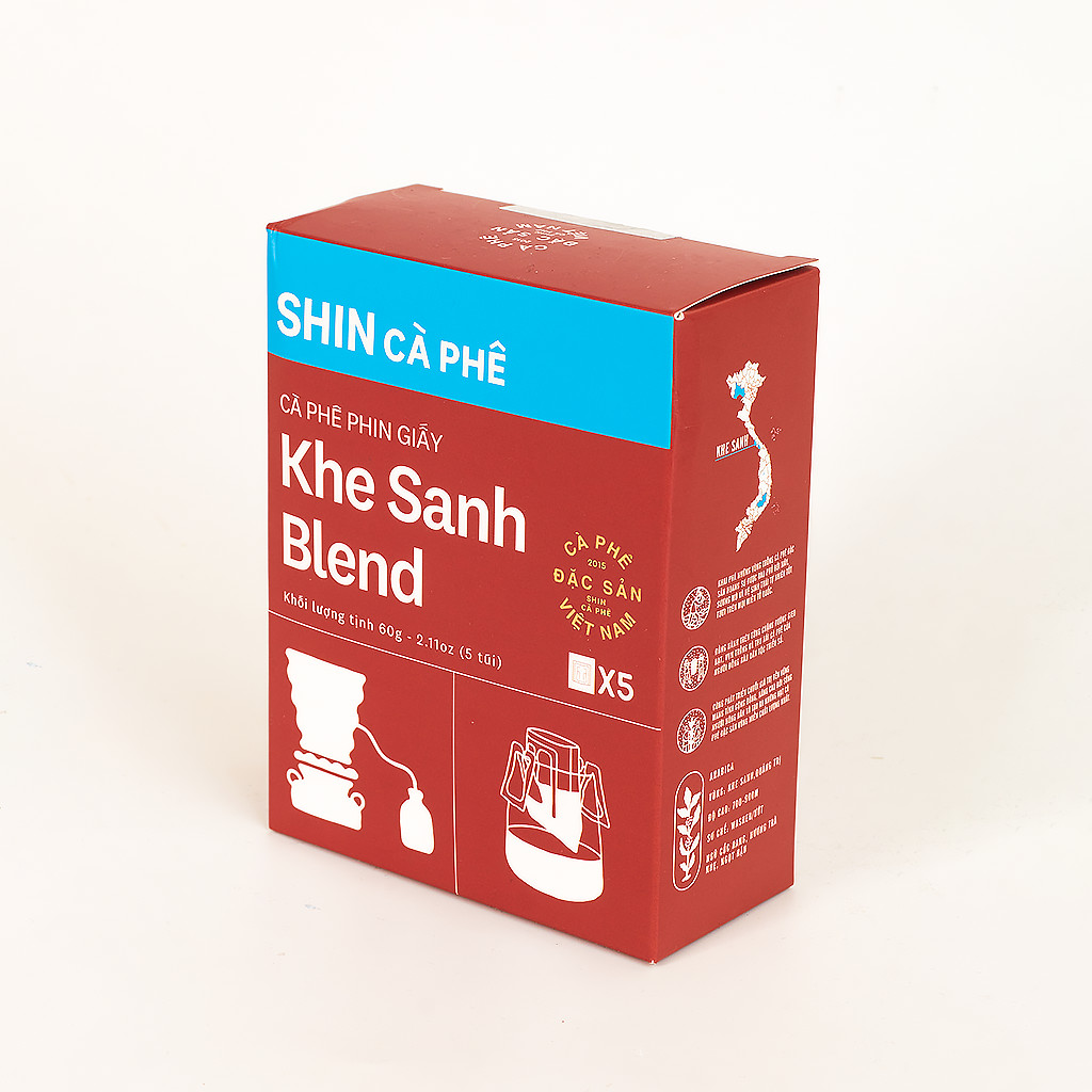 SHIN Cà Phê - Khe Sanh Blend Phin Giấy tiện lợi hộp 5 gói