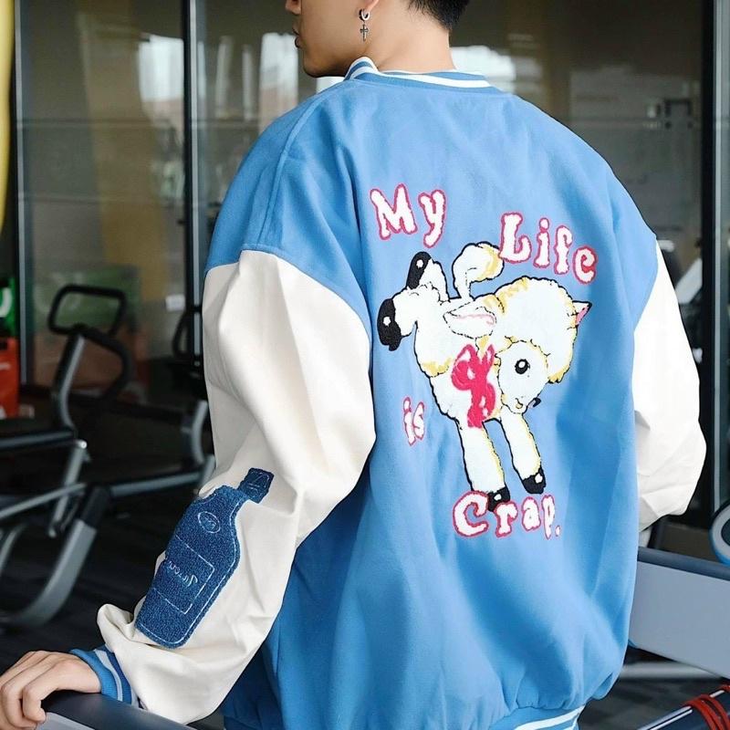 VARSITY BOMBER - ÁO KHOÁC NỈ BÓNG CHÀY - CHỮ H