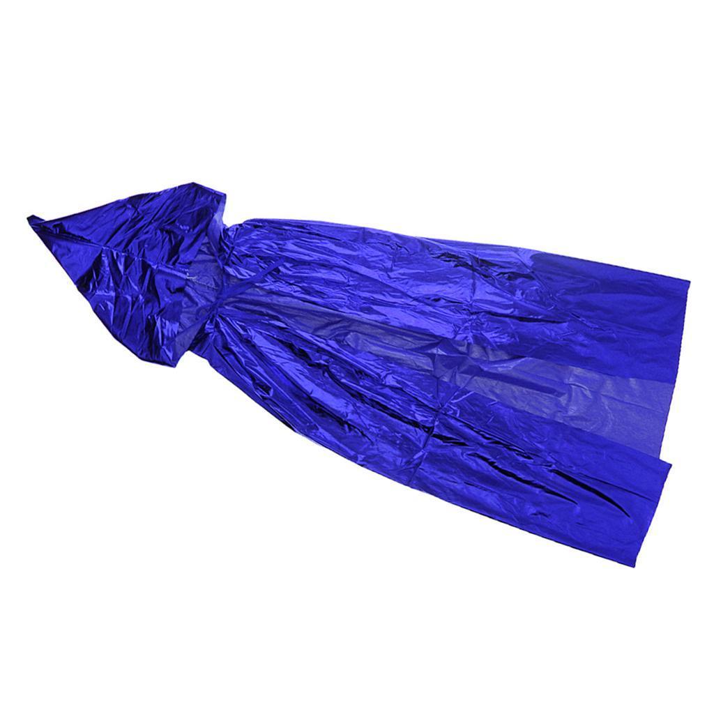 Adults Metallic Hooded Cape Cloak Robe Halloween Gothic Witch Costume
