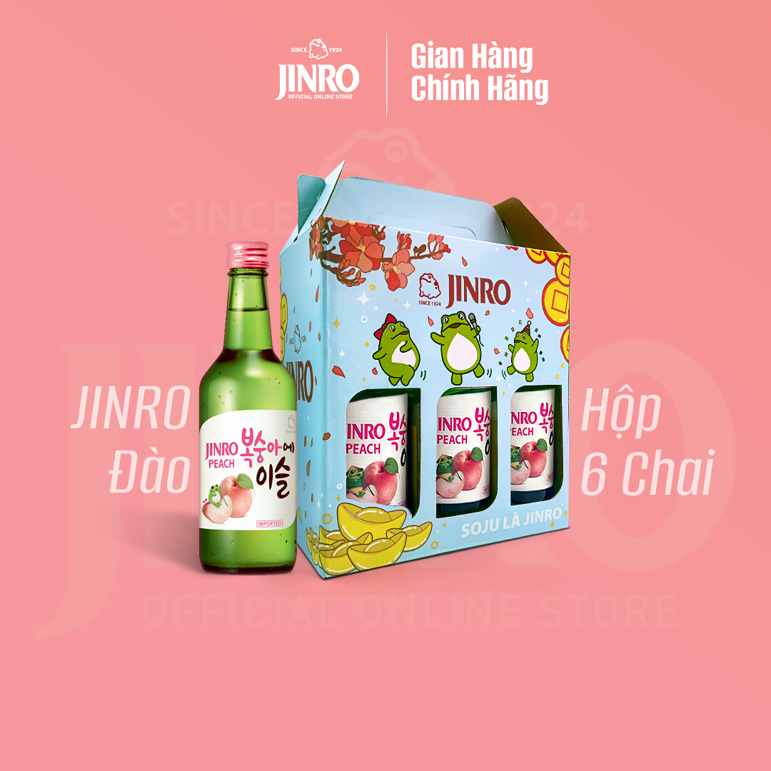 [CHÍNH HÃNG] Soju Hàn Quốc JINRO VỊ ĐÀO 360ml - Combo 6 chai