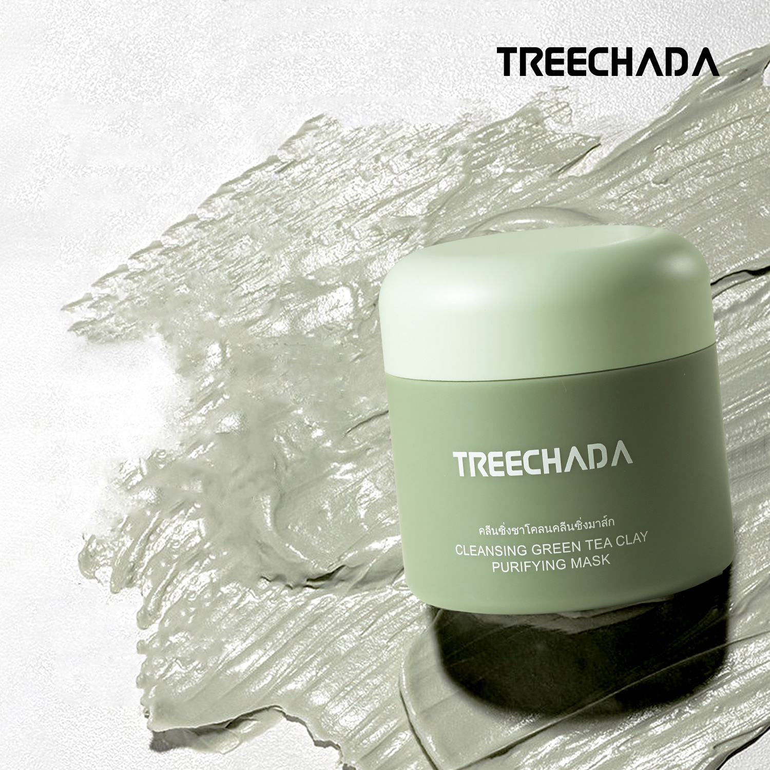 Mặt nạ bùn trà xanh giảm mụn làm sạch da TreeChada Cleansing Mask Thái Lan 100g