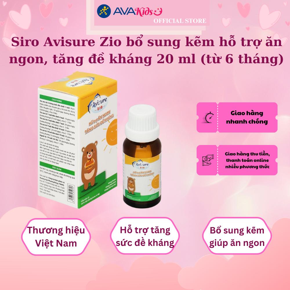 Siro Avisure Zio bổ sung kẽm hỗ trợ ăn ngon, tăng đề kháng 20 ml (từ 6 tháng)