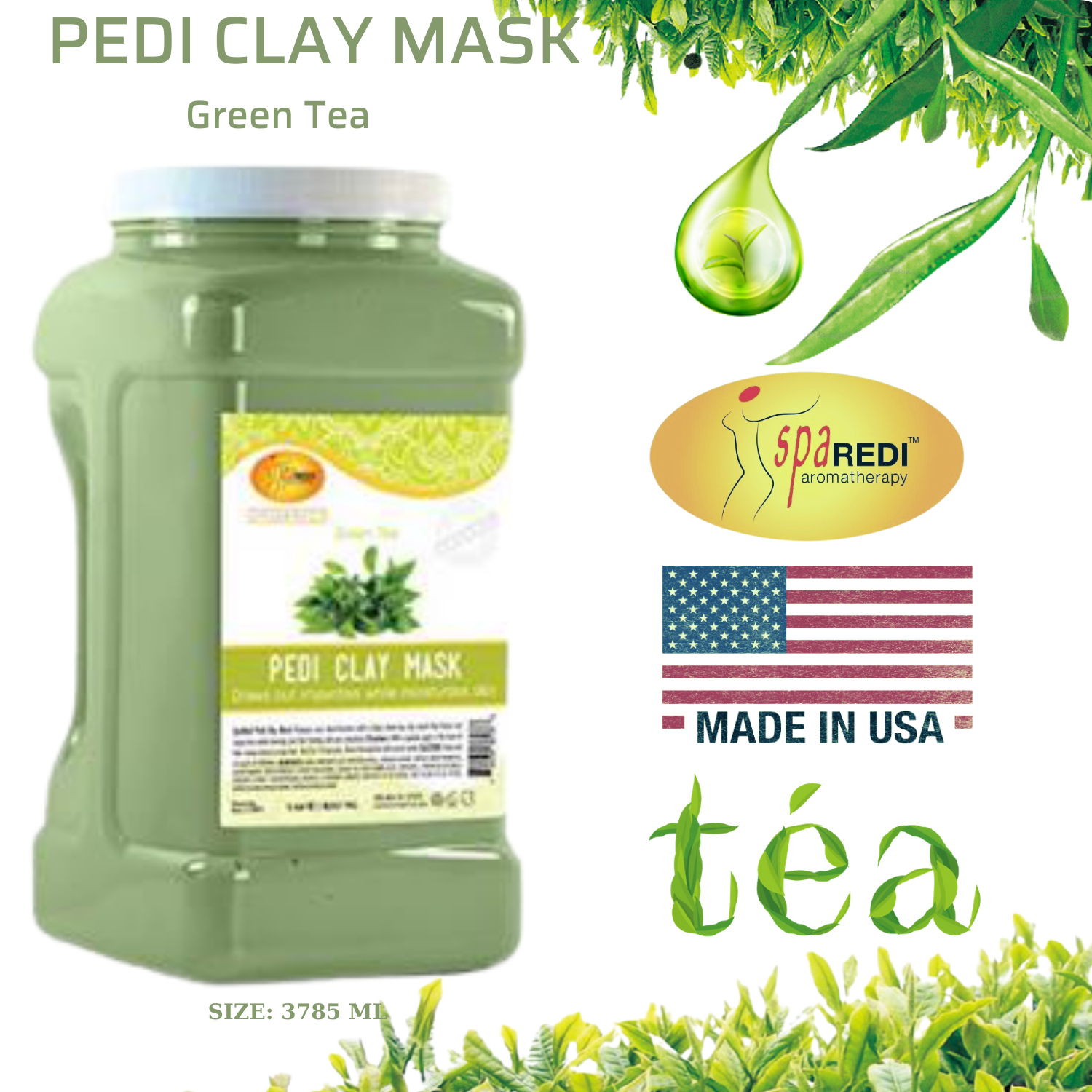 Măt nạ đất sét Pedi Clay Mask mùi Trà Xanh 3785 ml