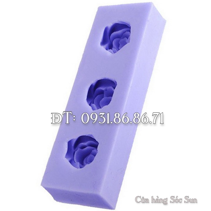 Khuôn silicon 3 hoa hồng – Mã số 1711
