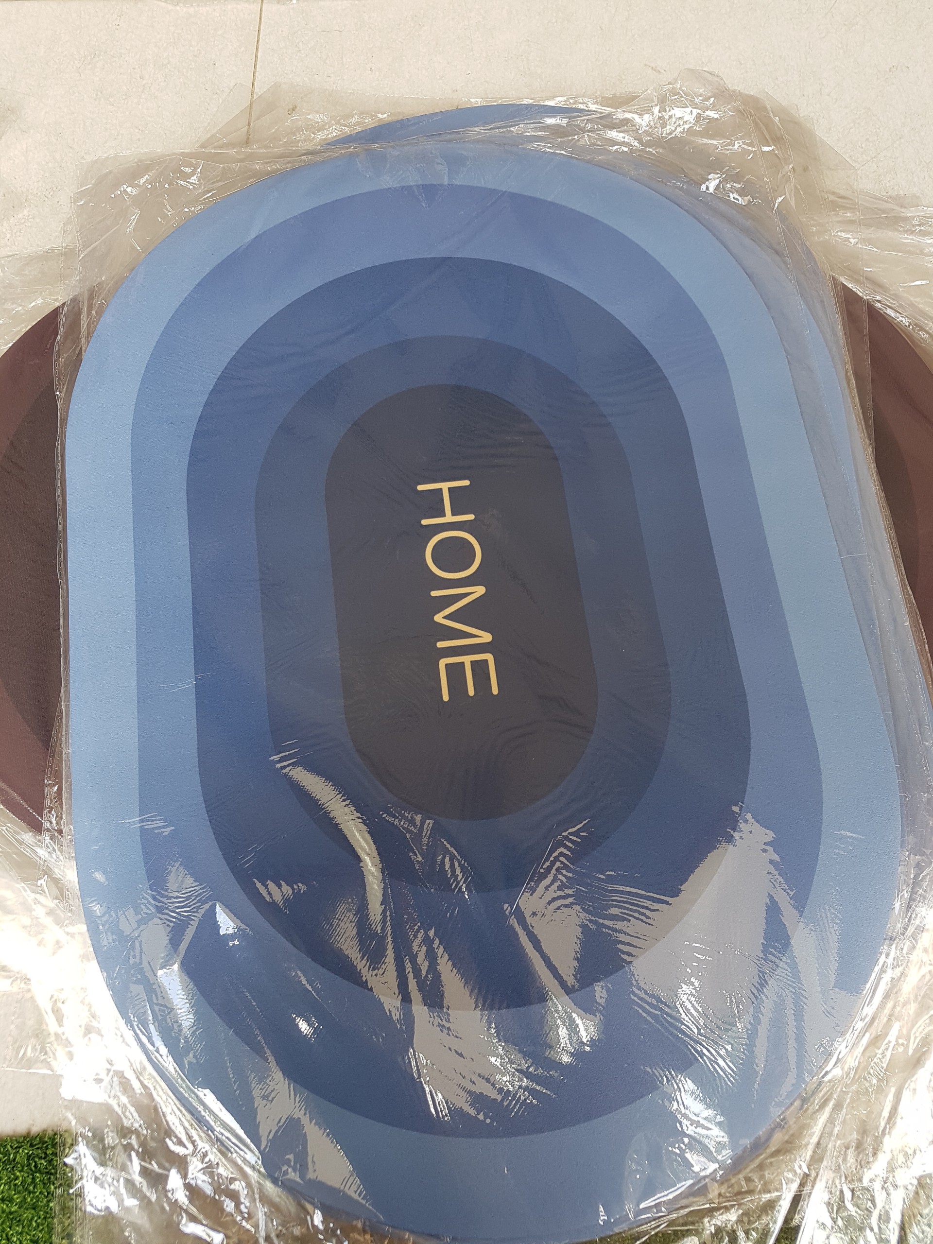 Thảm lau chân Silicon Hình Elip lót cửa chùi chân, siêu thấm hút, chống trượt cho phòng tắm