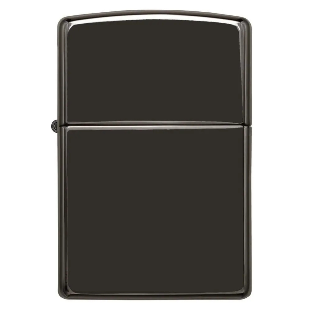 Bật lửa Zippo High Polish Black - Dòng Mạ Đen Bóng Gương Chính Hãng Mỹ, Vỏ Đồng Thau Sang Trọng, Chống Gió Cao Cấp