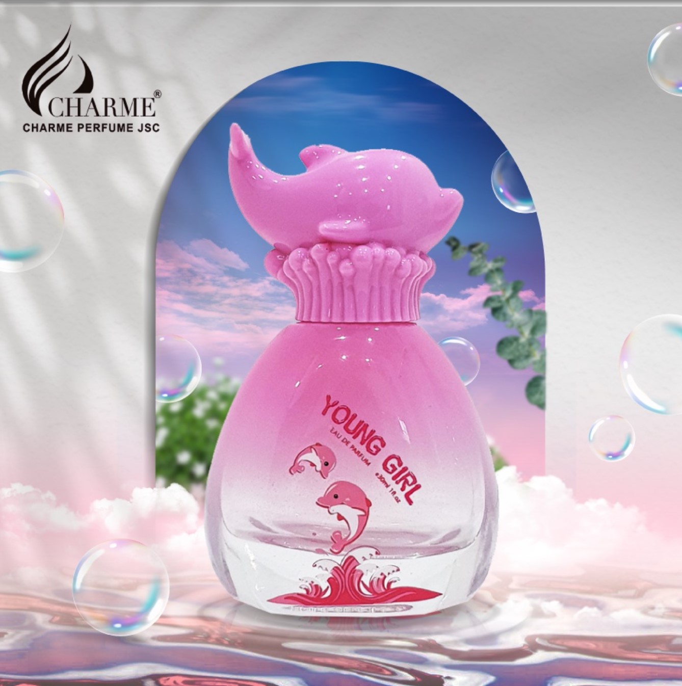 Nước hoa trẻ em, Charme Young Girl, chính hãng, hương thơm dễ chịu, nhẹ nhàng, an toàn cho bé gái, 30ml