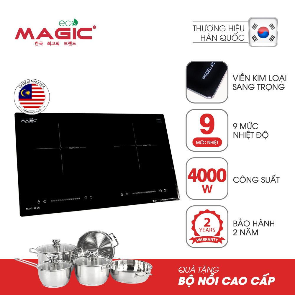 Bếp đôi điện từ cao cấp Malaysia Magic Eco AC210 - Hàng chính hãng