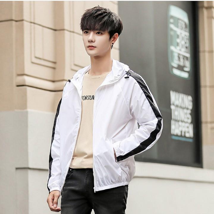 Áo Khoác Dù 2 Lớp Phối Sọc TAY Unisex Nam Nữ Form Rộng Ulzzang