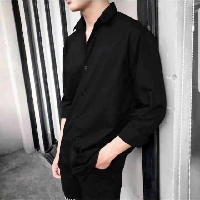 Áo Sơ Mi Đen Áo Sơ Mi Nam nữ unisex