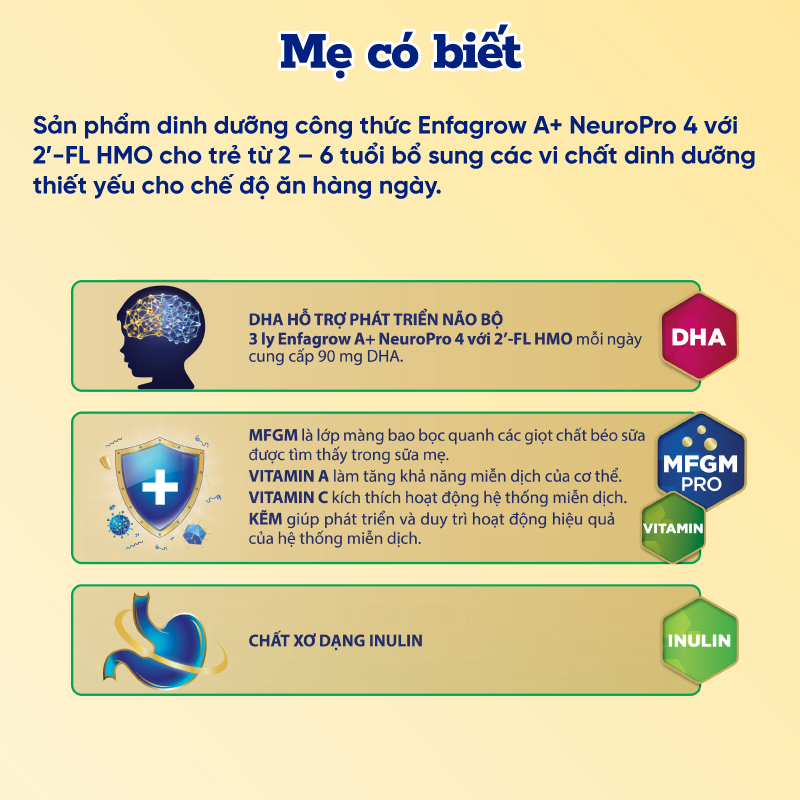 Thùng 4 hộp sữa bột Enfagrow A+ NeuroPro 4 với 2’-FL HMO cho trẻ từ 2 – 6 tuổi – 2.2kg