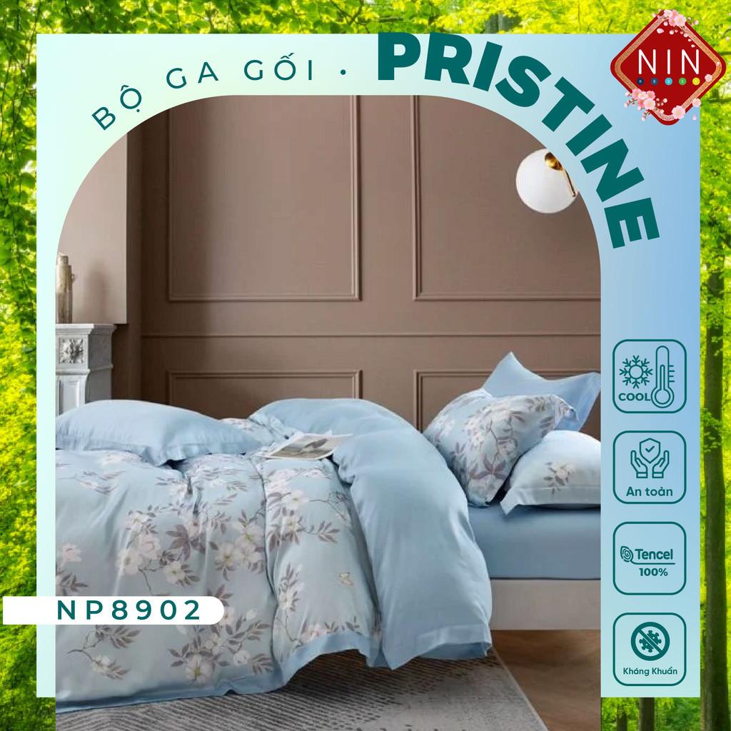 [LỤA TENCEL SIÊU MÁT LẠNH] Bộ 5 món ga gối Tencel Pristine NP8902 nhiều size 100% tencel 80s chính hãng 1m2x2m, 1m4x2m, 1m6x2m, 1m8x2m, 2mx2m2