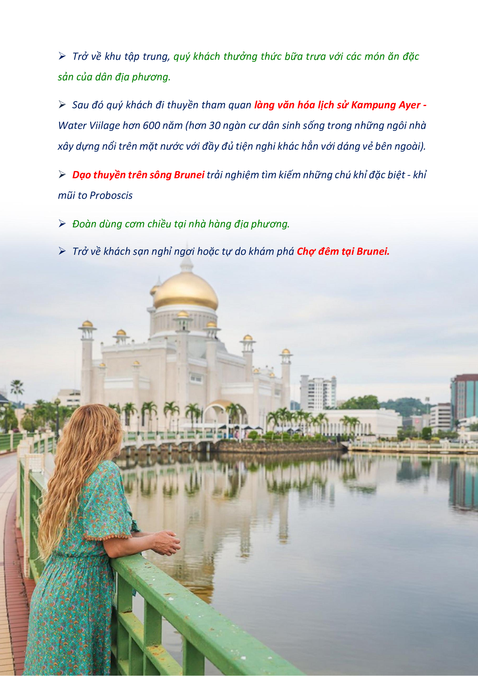 TOUR BRUNEI DARUSSALAM 4 NGÀY 3 ĐÊM