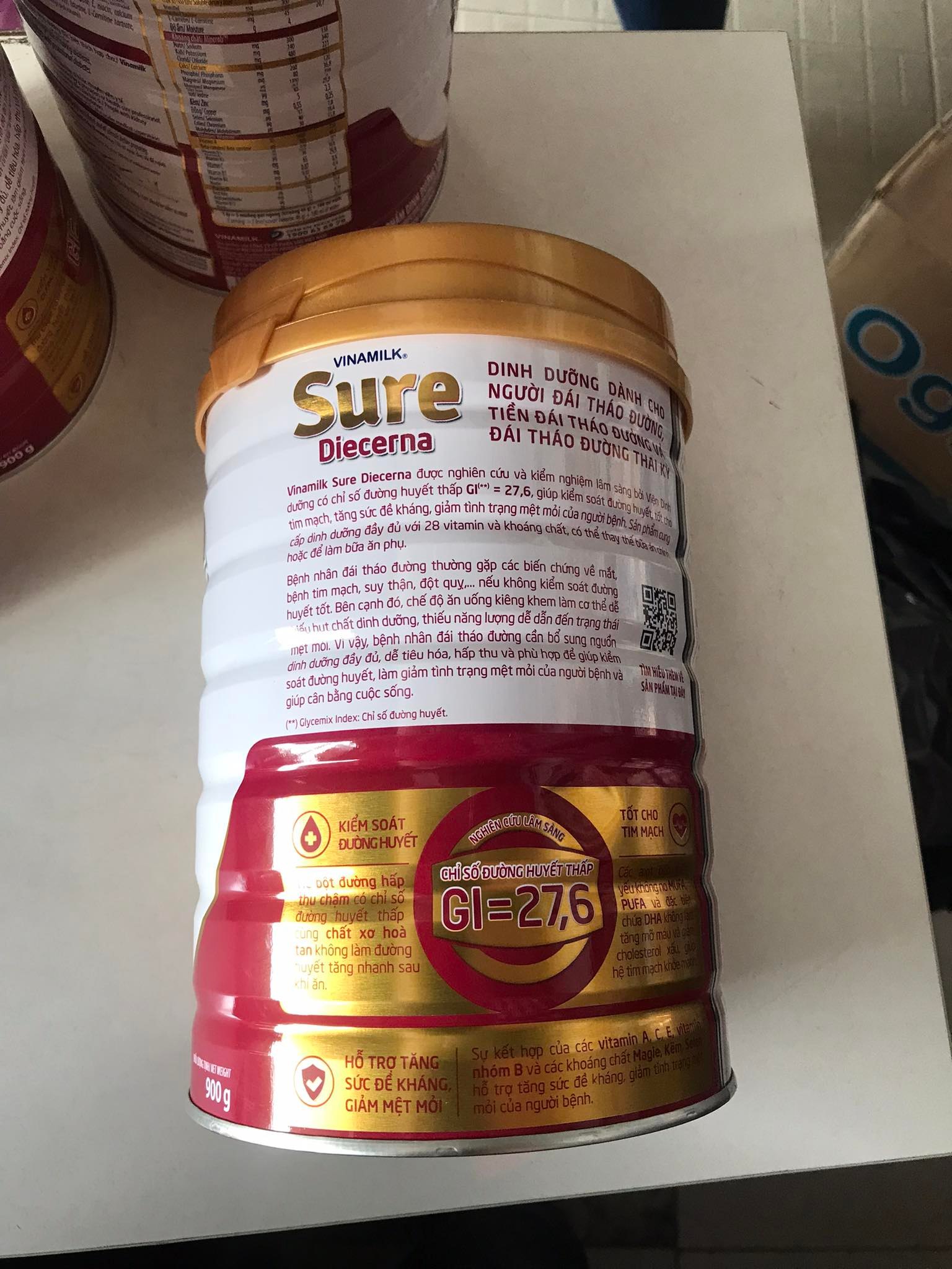 Sữa Bột Vinamilk Sure Diecerna - Hộp Thiếc 900g