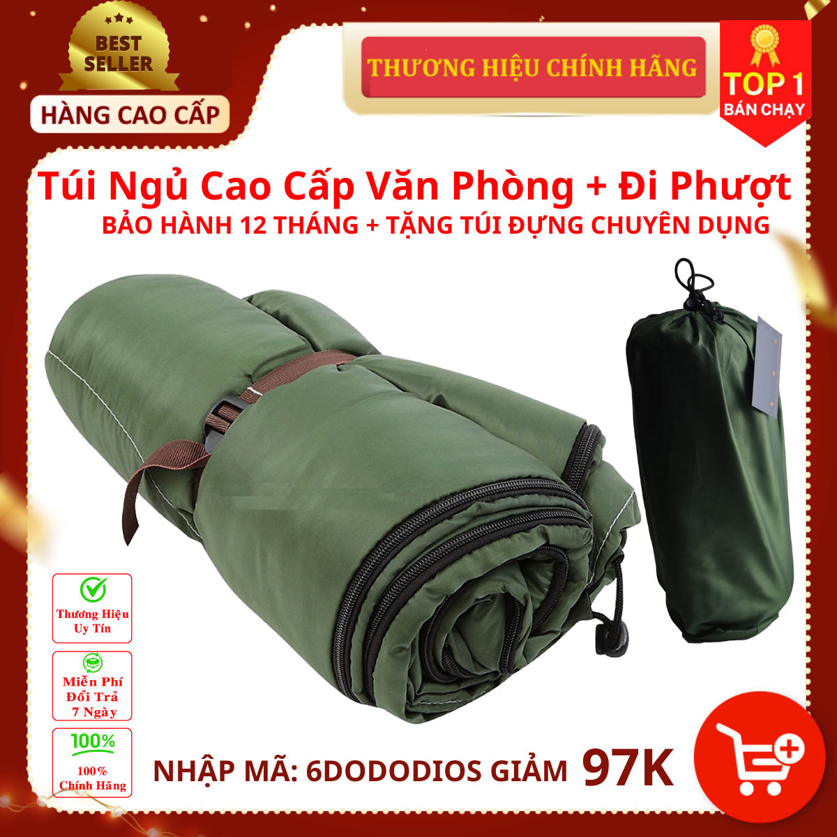 Hình ảnh Túi Ngủ Cao Cấp Văn Phòng + Đi Phượt (Hàng Xuất Khẩu) - Túi Ngủ Dã Ngoại, Túi Ngủ Du Lịch - Chính hãng dododios