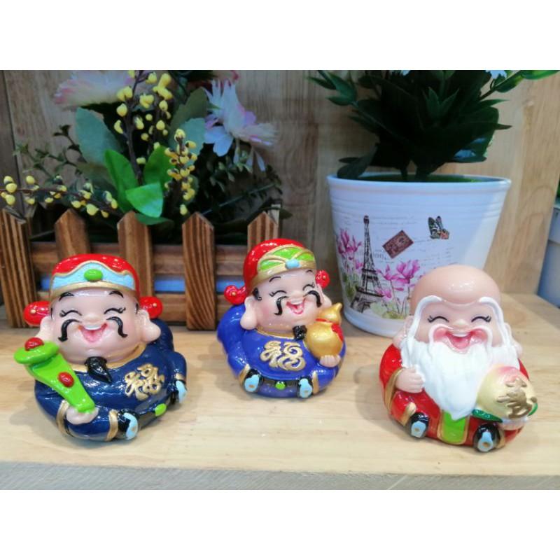 PHÚC LỘC THỌ BỘ TƯỢNG 3 ÔNG DÁNG TRÒN CAO 7 CM